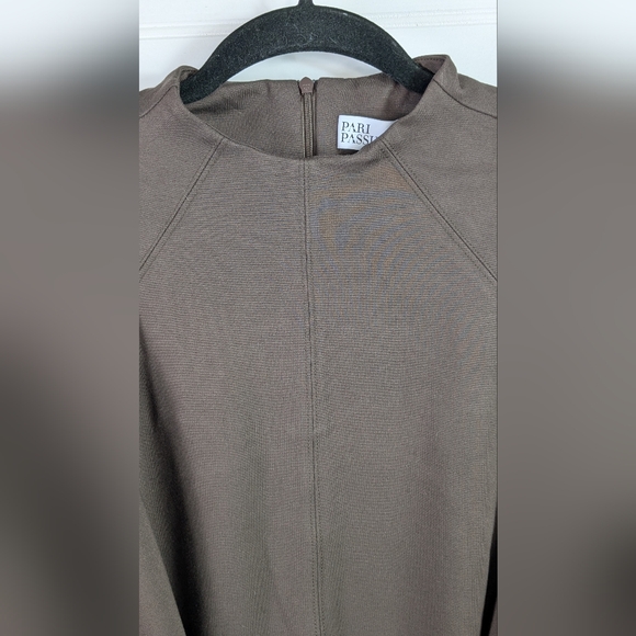 Pari Passu NWT Janice Funnel Dress Espresso Brown Midi 3/4 Sleeve Size D16 - Picture 10 of 12